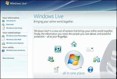 Acceso de los servicios Live de Microsoft