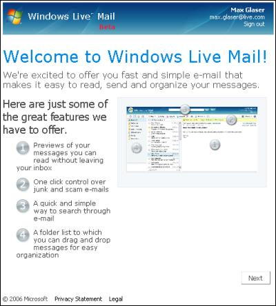 Windows Live Mail Beta