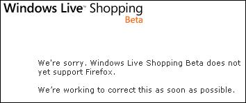 Windows Live Shopping sin Firefox