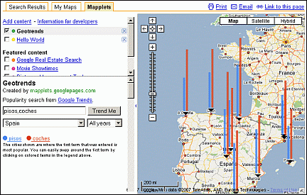 Google Mapples con Geotrends