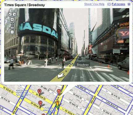 Google Maps - Street View del Time Square y Broadway