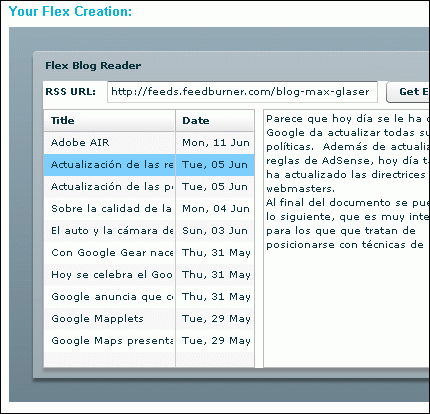 Flex Blog Reader