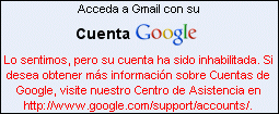 Cuenta de Google inhabilitada