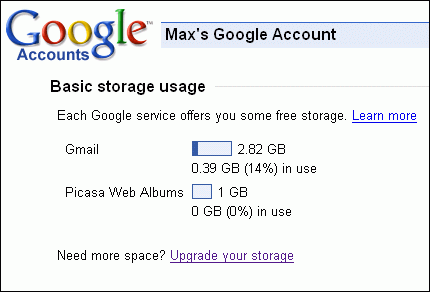 Uso de memoria en los servicios de Google