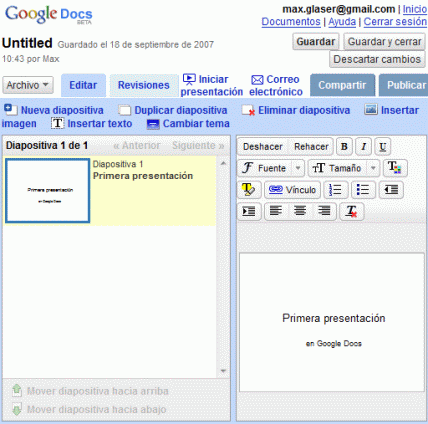 Presentaciones en Google Docs