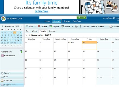 Microsoft Live Calender