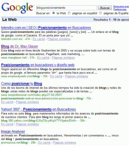 Busqueda - blog posicionamiento