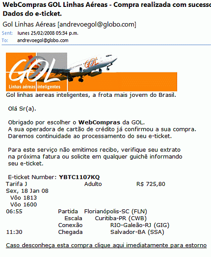 Email de GOL