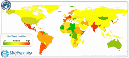 Mapa de los clics fraudulentos