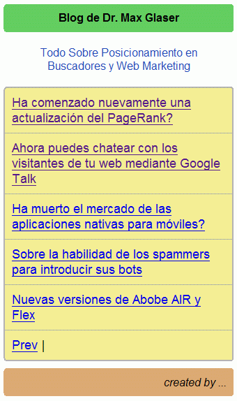 Versión móvil del blog de Max Glaser