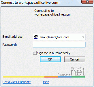 Microsoft Office Live Workspace - Login
