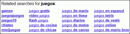 Resultados relacionados en Google