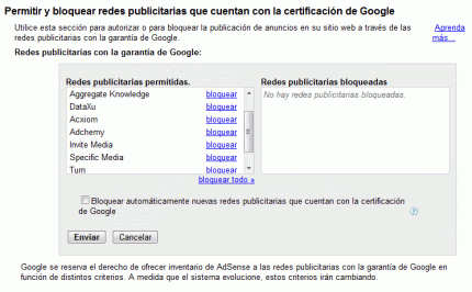 Redes publicitarias de terceros en Google AdSense