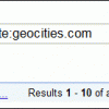 Páginas de GeoCities indexadas en Google