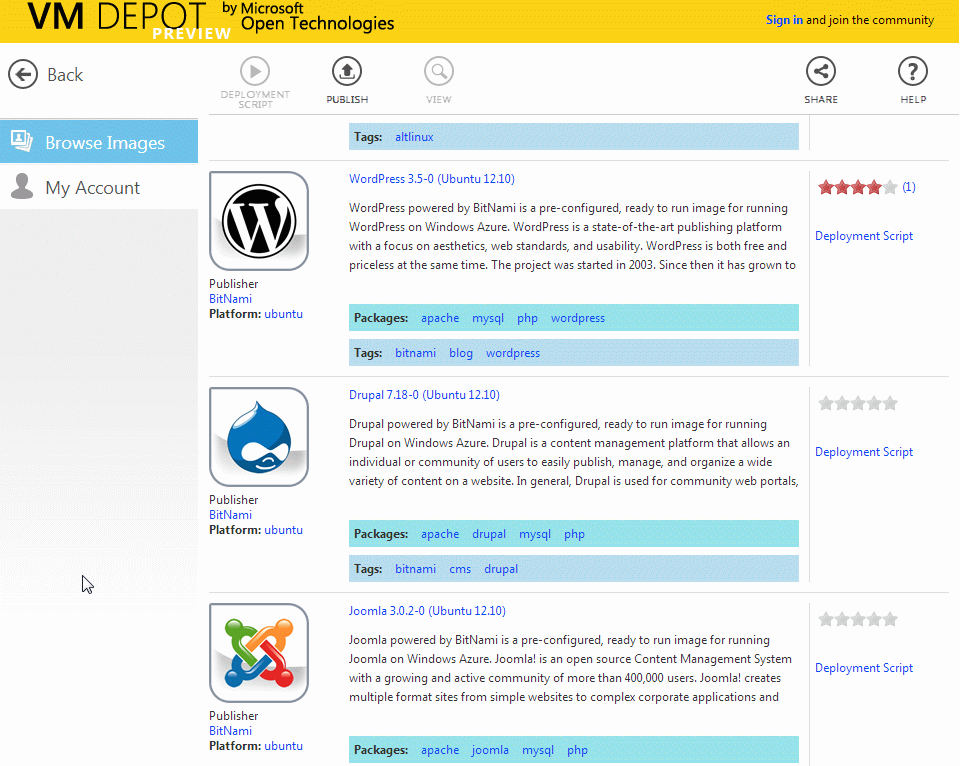 WM Depot para Windows Azure